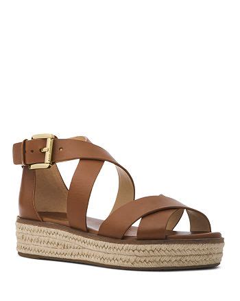 michael michael kors women's darby leather espadrille sandals|Michael Michael Kors Women's Darby Crisscross Espadrille .